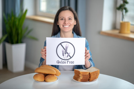 Young woman choosing healthy glutein free products