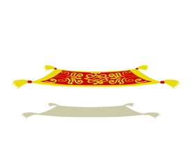 Magic carpet on a white background. Cartoon. Vector illustration.