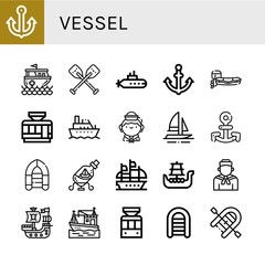 vessel simple icons set