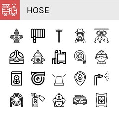 hose simple icons set