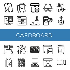 cardboard icon set