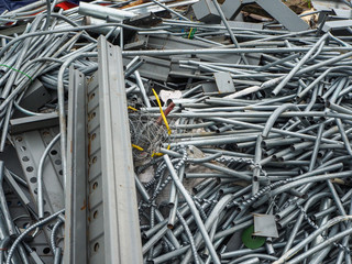 Close-Up Electrical Metallic Tubing : EMT. Pipes 