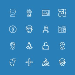 Editable 16 man icons for web and mobile