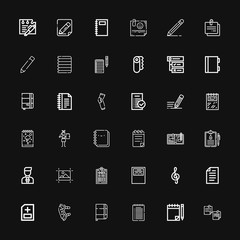 Editable 36 notepad icons for web and mobile