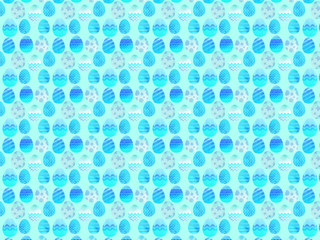Easter eggs seamless background in colour with patterns stripes dots stars in gradation pop colour