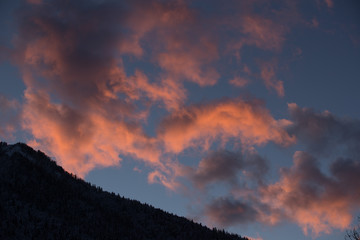 Beautiful shot of a mountain at sunset