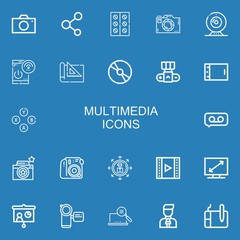 Editable 22 multimedia icons for web and mobile