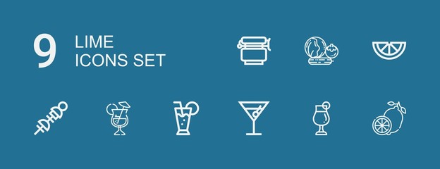 Editable 9 lime icons for web and mobile