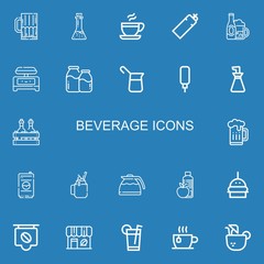 Editable 22 beverage icons for web and mobile