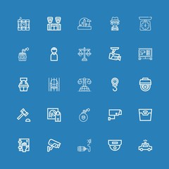 Editable 25 criminal icons for web and mobile
