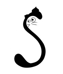 The letter S digital drawing 