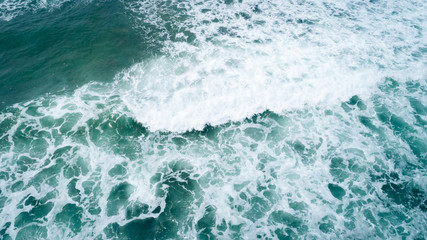 Fototapeta na wymiar Drone aerial view of sea wave surface