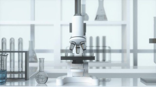Experimental apparatus with an empty laboratory,white background,3d rendering. Computer digital drawing.