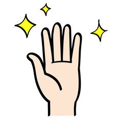 清潔な手　手描き風イラスト