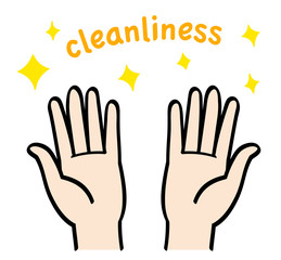 清潔な手　手描き風イラスト