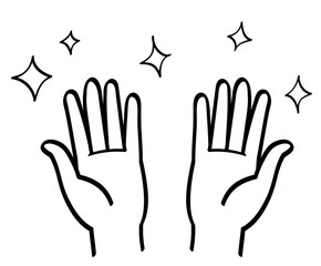 清潔な手　手描き風イラスト