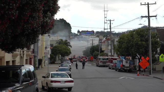fire and explosion from gas line in the Richmond District San Francisco