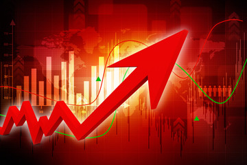3d rendering Stock market online business concept. business Graph 