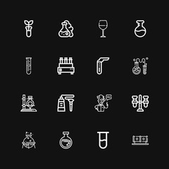 Editable 16 beaker icons for web and mobile
