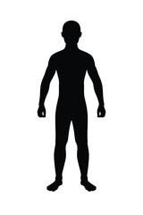Thin man silhouette vector on white