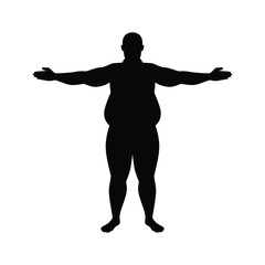 Thin man silhouette vector on white