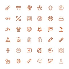 Editable 36 caution icons for web and mobile