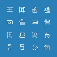Editable 16 wardrobe icons for web and mobile
