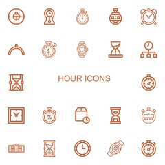 Editable 22 hour icons for web and mobile