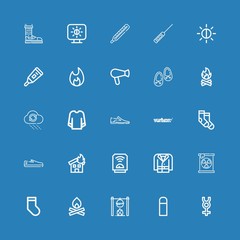 Editable 25 warm icons for web and mobile