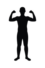 Thin man silhouette vector on white