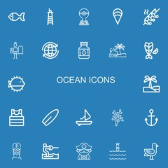 Editable 22 ocean icons for web and mobile