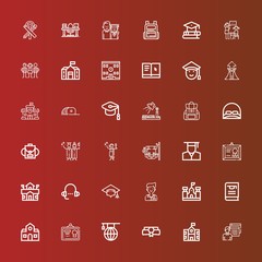 Editable 36 graduation icons for web and mobile