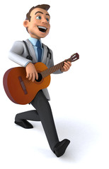 Obraz premium Fun doctor and guitar - 3D Illustration