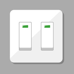 Light switch vector isolated. Plastic object, home element.