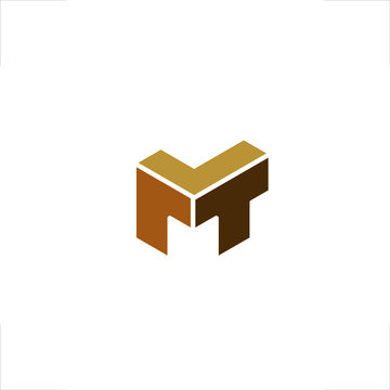  M T letter logo check mark