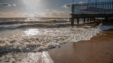 Pier Waves and splashes
