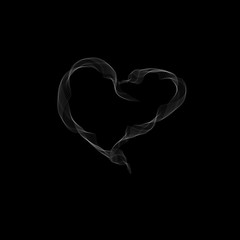 Realistic vectors heart shaped spirograph design on dark background for bad luck in love or Valentine day