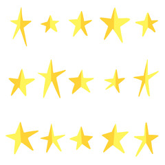 A Collection of Cartoon Abstract Yellow Star Vectors