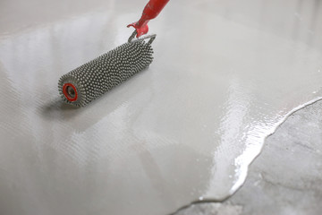 Fill screed floor repair and furnish, shallow dof