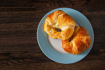 Croissant on a plate