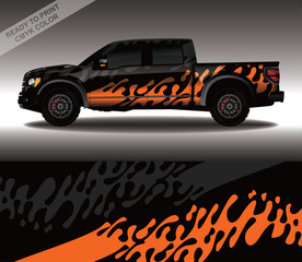 Fototapeta premium Car wrap decal design vector, custom livery race rally car vehicle sticker and tinting.
