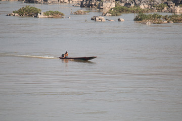 Fischerboot auf dem Mekong
