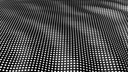 Black and White Dots Pattern on wavy Cloth.