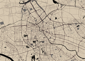 Obraz premium map of the city of Tianjin, China