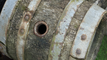 Old wooden beer barrel