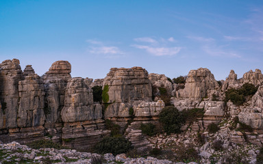 Fototapeta na wymiar El Torcal Natural Park of Karst Rock Formations