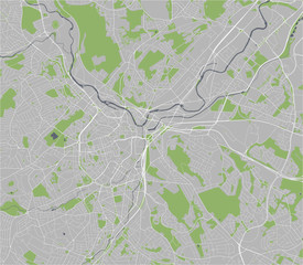 map of the city of Sheffield, South Yorkshire, Yorkshire and the Humber England, UK