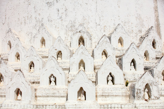 White pagoda in Mingun Myanmar