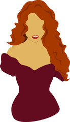 Woman's Collage Sketch Portrait. Abstract Contemporary Art Scandinavian Style. Clipart. Abstract contemporary trendy woman. Vector illustration for interior, print, card, wallpaper, decor. Feminism.