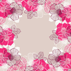 Floral background with flowers of peony